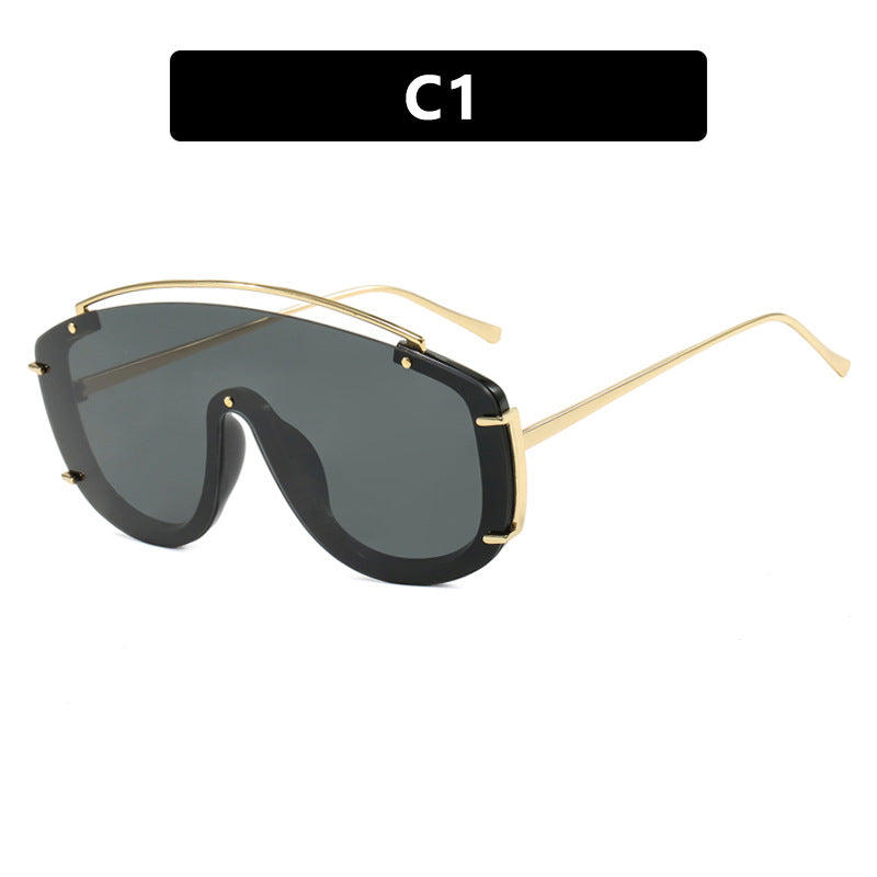 Damen futuristische Oversized-Sonnenbrille Karnz
