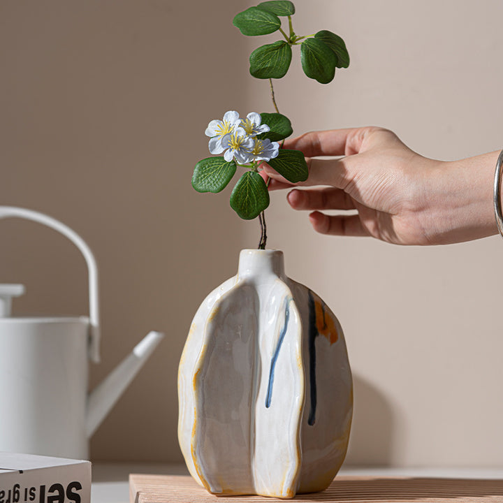 Blatt-inspirierte dekorative Keramikvase