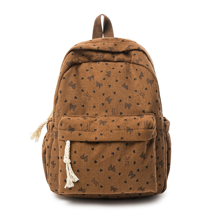 Rucksack Aus Hochwertigem Cord mit Verspielten Applikationen Karnz
