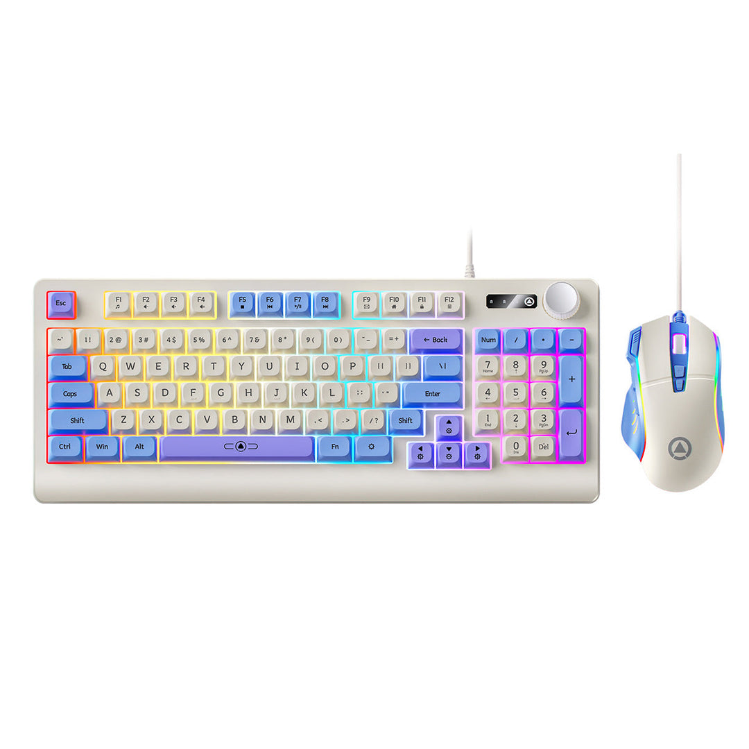 Retro RGB Mechanische Tastatur und Optische Gaming-Maus Set Karnz