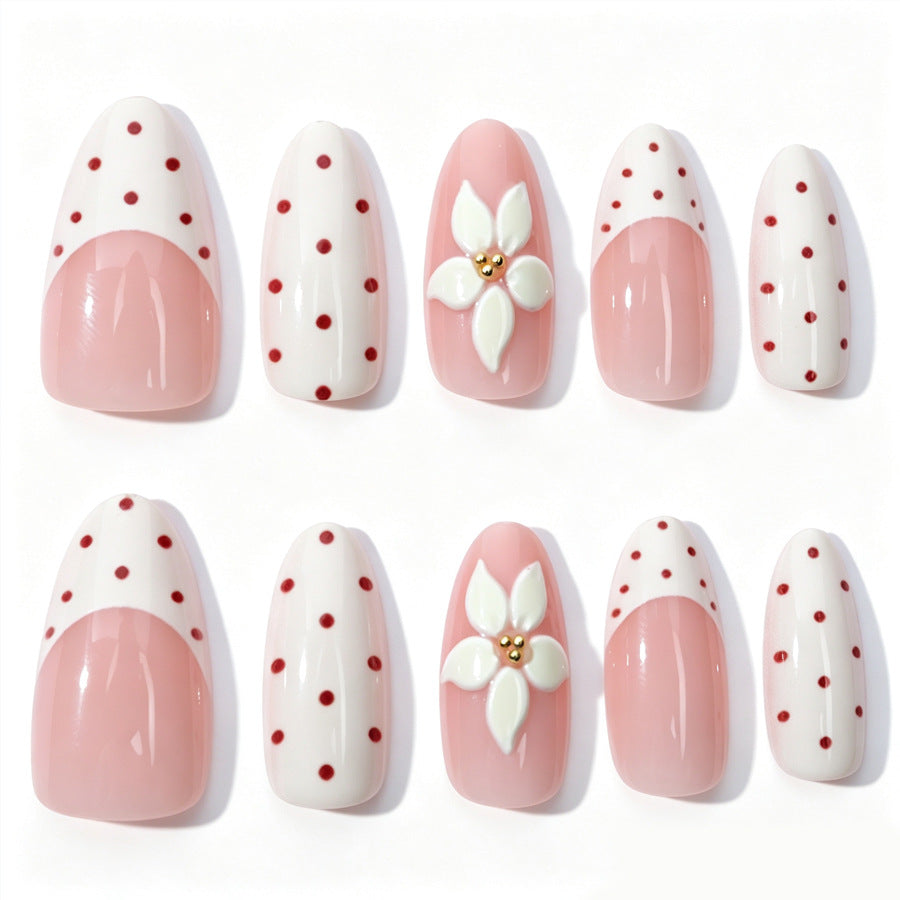 Premium dekorierter Press-On-Nagelset Karnz