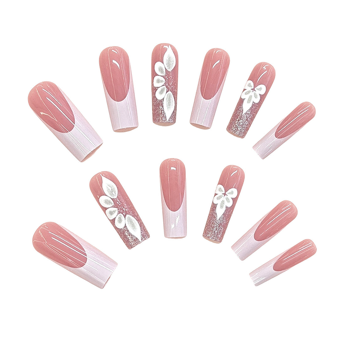 Elegante Blumen Design Druck-Nägel Karnz