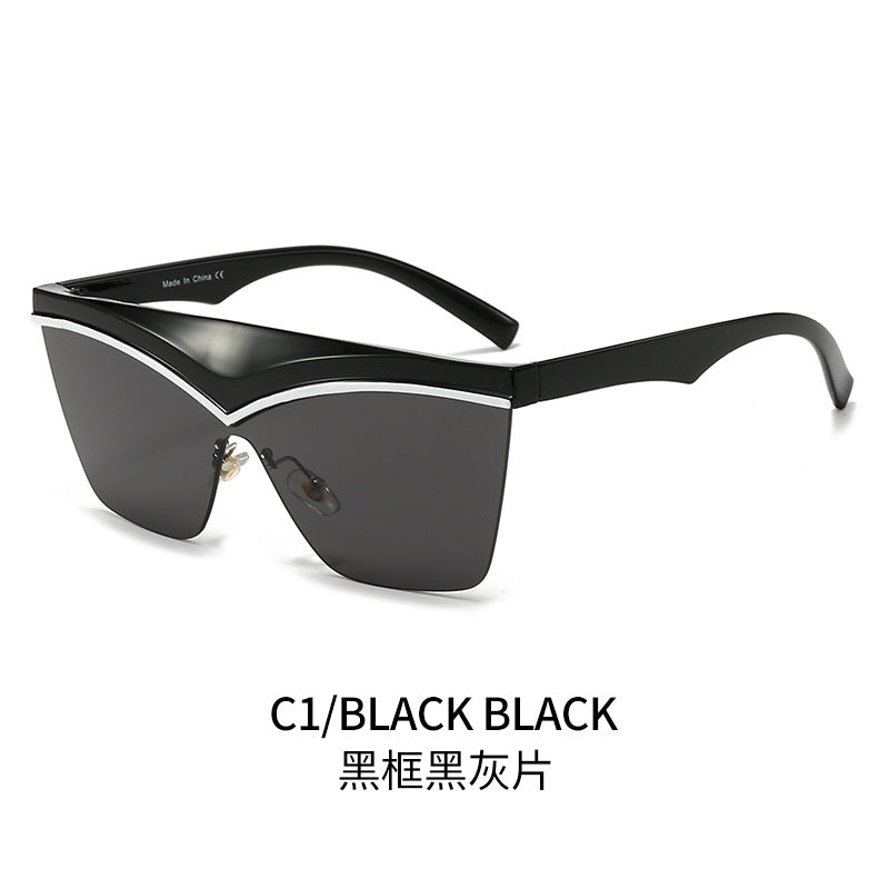 Damen Designer-Sonnenbrille mit asymmetrischem Rahmen und hochmodernen Gläsern Karnz