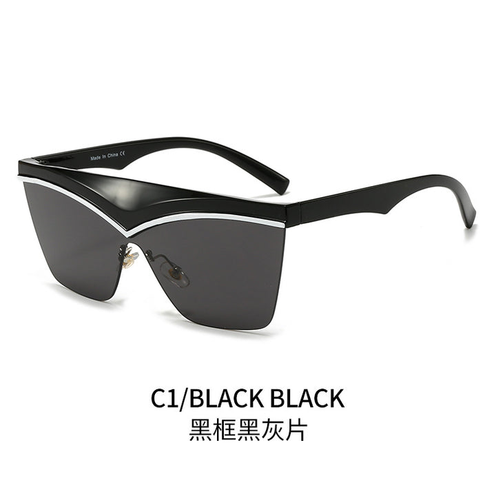 Damen Designer-Sonnenbrille mit asymmetrischem Rahmen und hochmodernen Gläsern Karnz