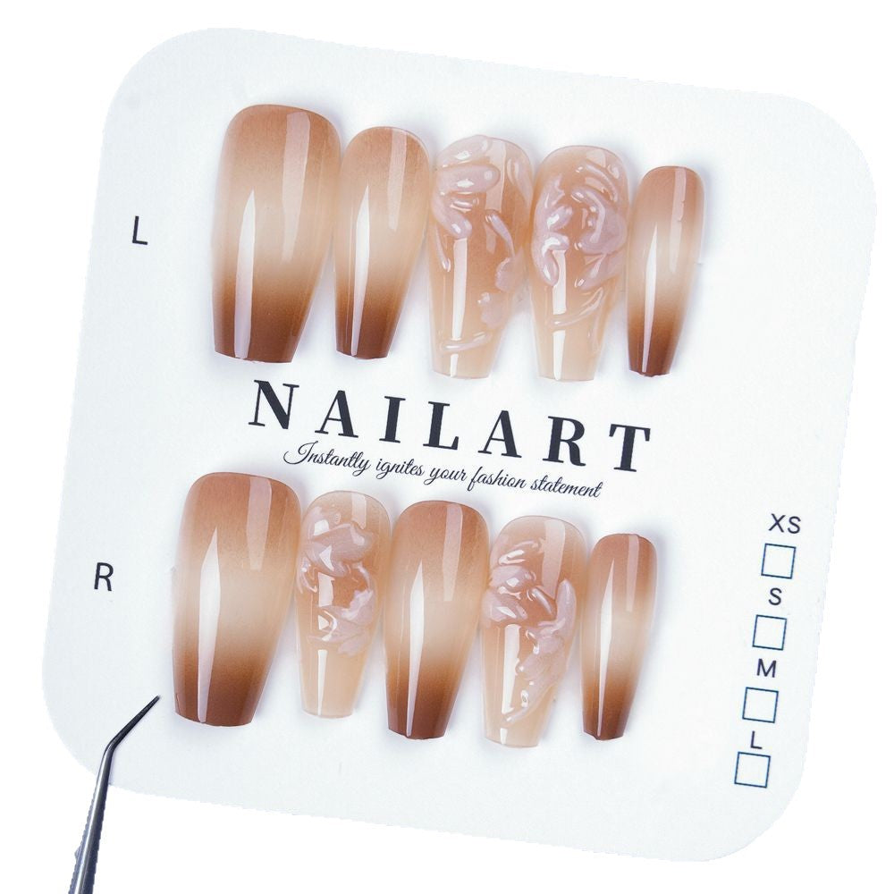 Floral Ombre Press-On Nagelset Karnz