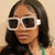Damen modische Sonnenbrille mit eckigem Design und schickem Muster Karnz