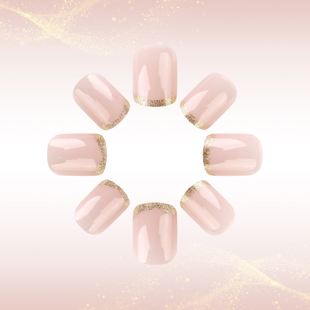 Premium Glossy French Tip Press-On Nails Karnz