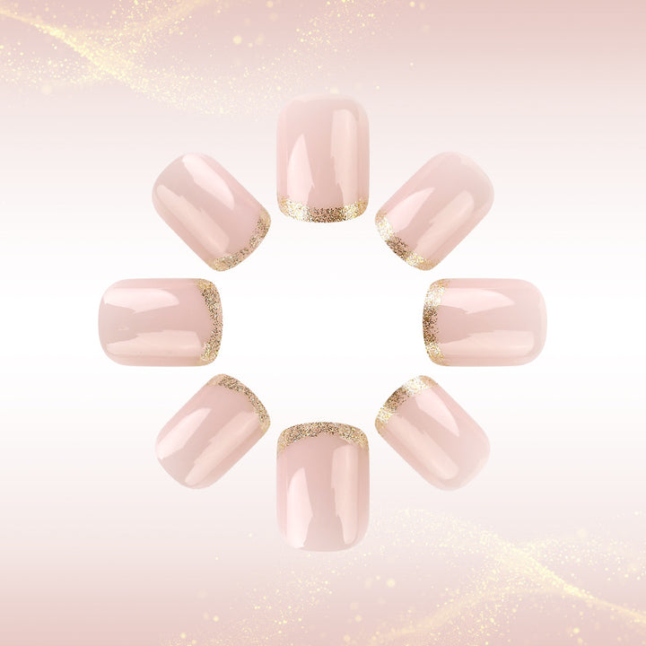 Premium Glossy French Tip Press-On Nails Karnz