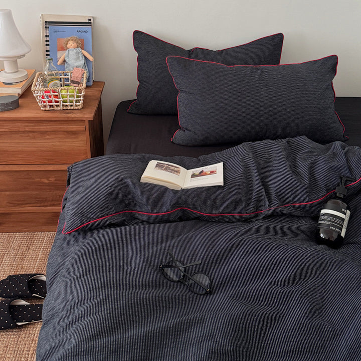 Premium Flanell Karierte Bettwäsche Set