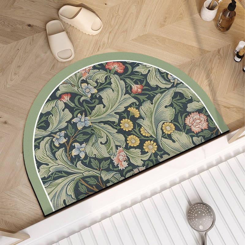 Vintage-inspirierten floral Halbmond-Badmatte