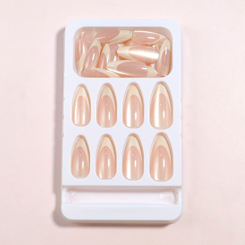 Glänzendes Langes Mandel-förmiges Press-On Nail Set Karnz