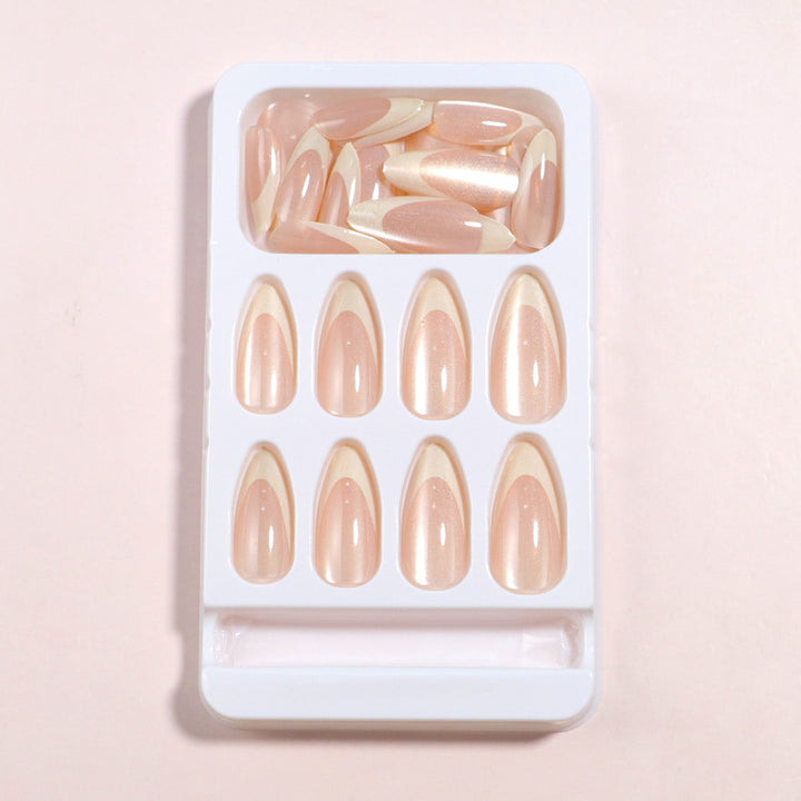 Glänzendes Langes Mandel-förmiges Press-On Nail Set Karnz