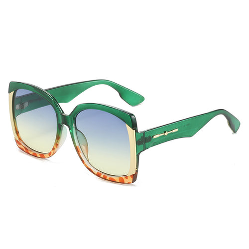 Übergroße Schildpatt-Sonnenbrille mit goldenen Akzenten Karnz
