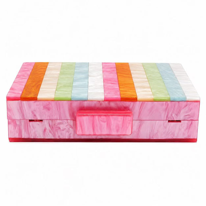 Geometrische Mehrfarben-Acryl-Clutch