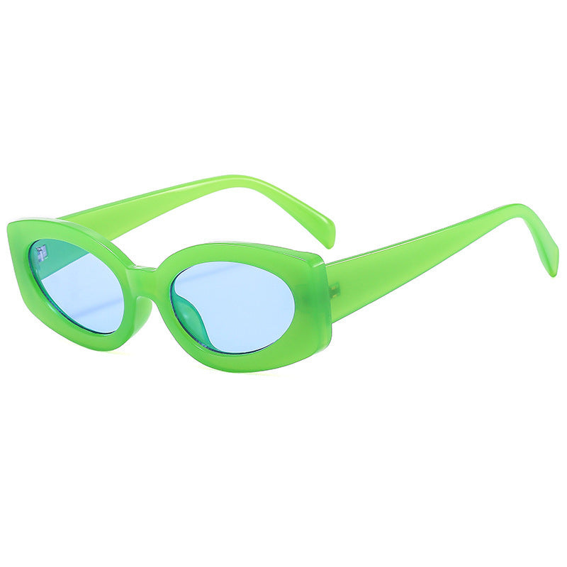 Damen modische Sonnenbrille mit einzigartigem, geschwungenem Rahmen Karnz