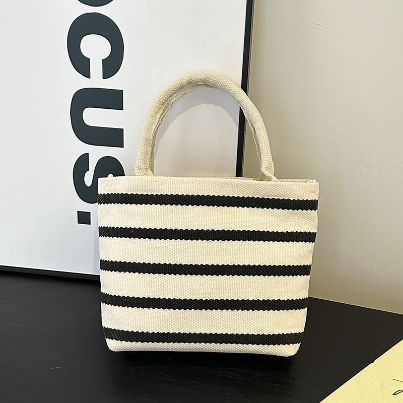 WoGestreifte Canvas Tote Bag Karnz