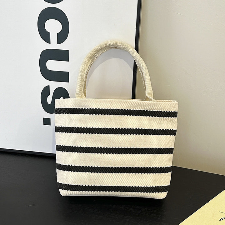 WoGestreifte Canvas Tote Bag Karnz