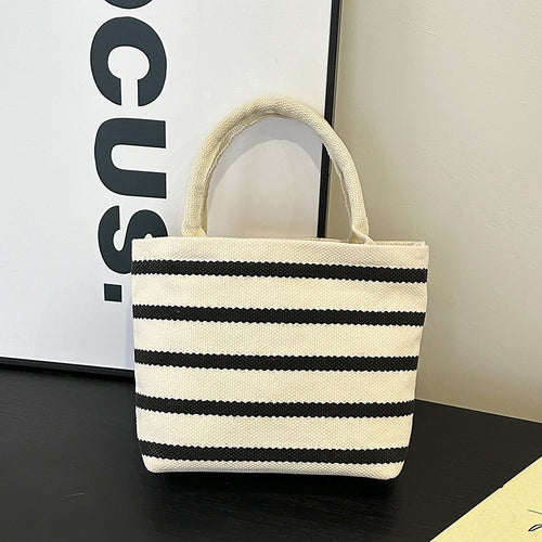 WoGestreifte Canvas Tote Bag Karnz