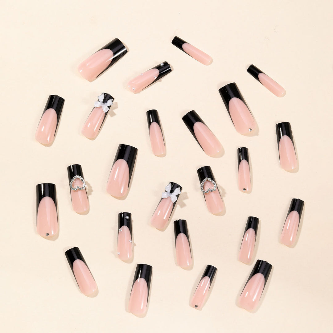Elegante 3D Schleife und Herz Nagelkunst Karnz