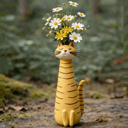 Dekorative Katzenfigur im eleganten Stil Karnz