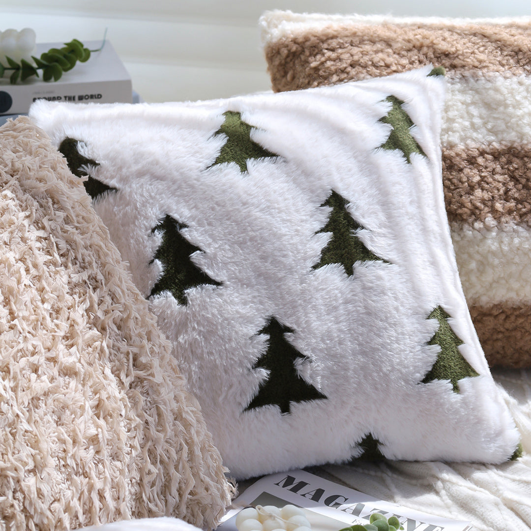 Rechteckiges Plüsch‑Wohnkissen mit Tannenbaum‑Tufting Karnz