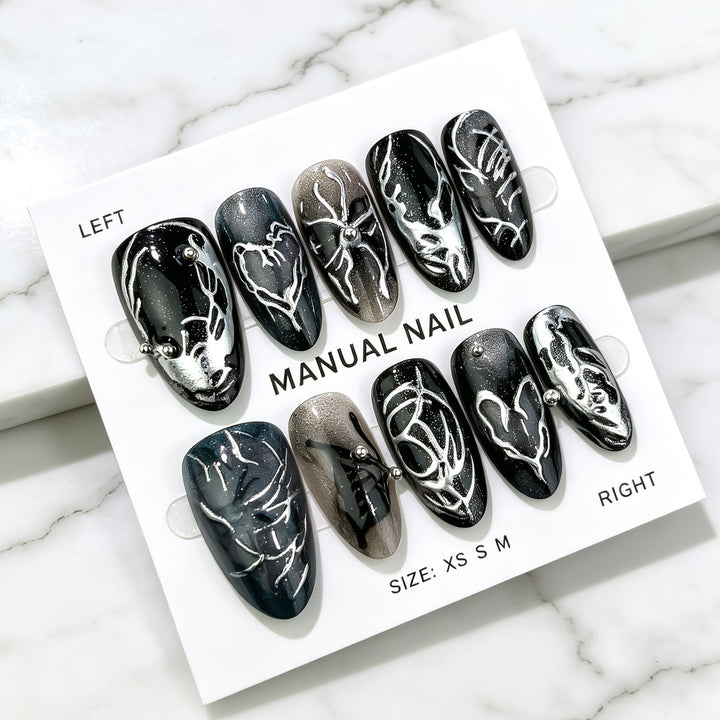 Manuelles Künstlerisches Press-On Nagelset