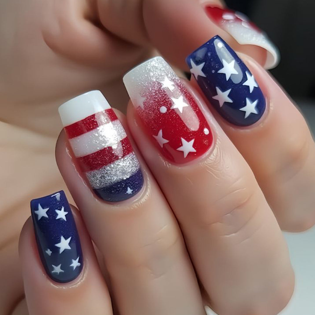 Patriotische Nagelkunst Dekorationen Karnz