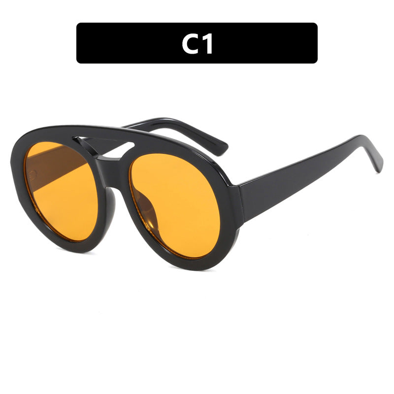 Damen oversized Sonnenbrille mit mehrfarbigem Rahmen und modischem Design Karnz