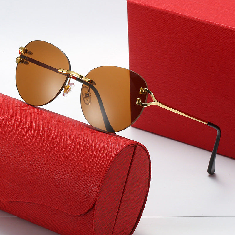 Damen elegante Cat-Eye Sonnenbrille mit Goldakzenten und UV-Schutz Karnz