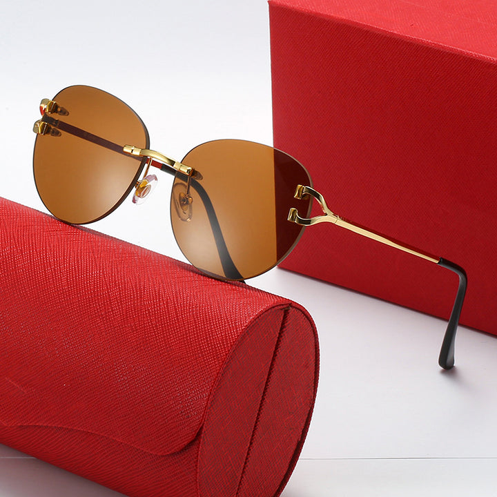 Damen elegante Cat-Eye Sonnenbrille mit Goldakzenten und UV-Schutz Karnz