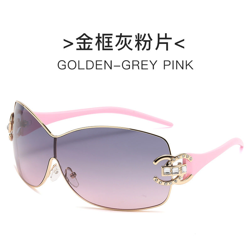 Damen Fashion-Sonnenbrille mit extravagantem Design und funkelnden Akzenten Karnz