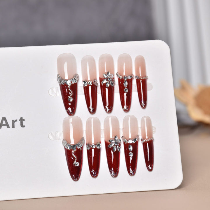 Premium Strass-verzierte Acrylnägel Karnz