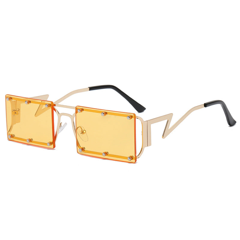 Damen extravagante Oversized-Sonnenbrille mit geometrischem Rahmen Karnz