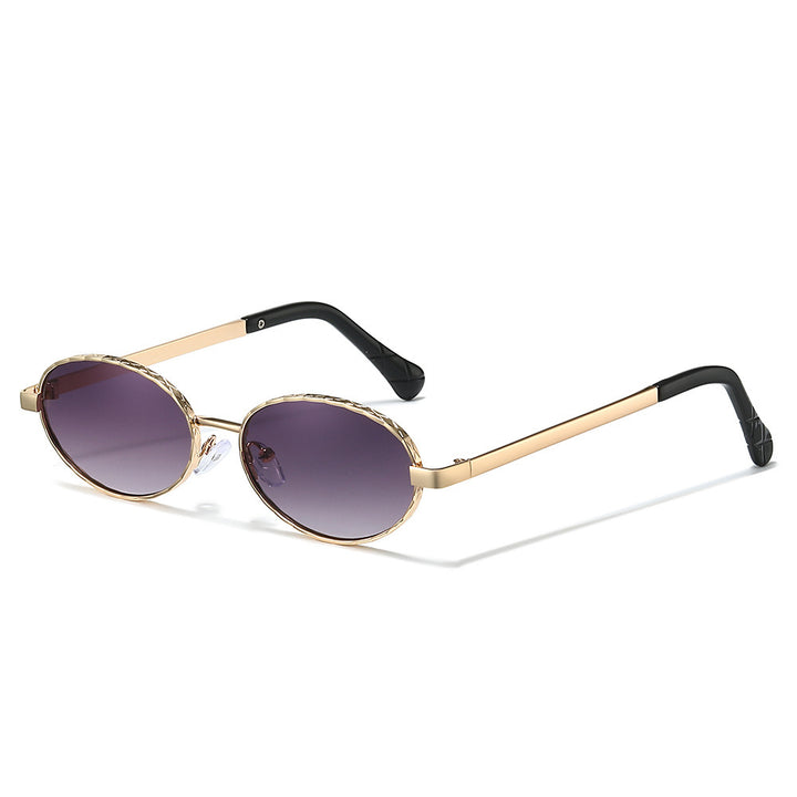 Sleek Oval Frame Sonnenbrille Karnz