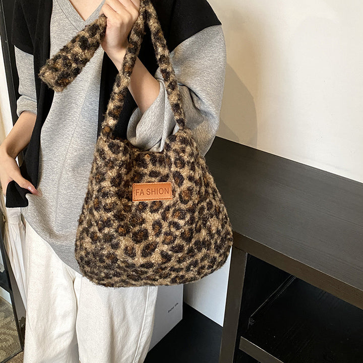 Weiche Leopardenmuster Schultertasche