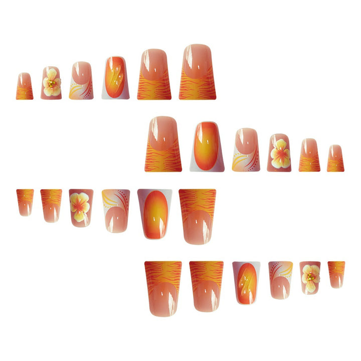 Künstlerisches Floral Press-On Nails Set Karnz