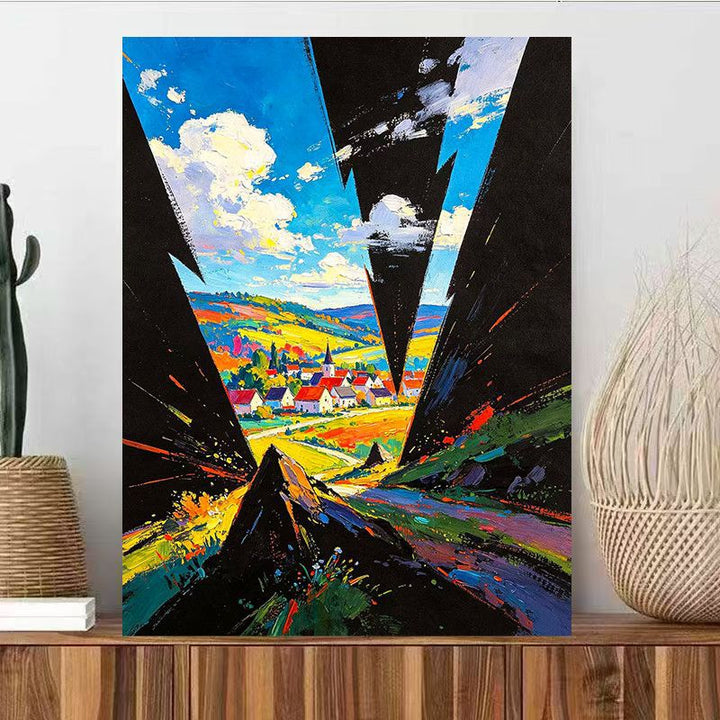Landschaft inspirierte abstrakte Wandkunst Karnz