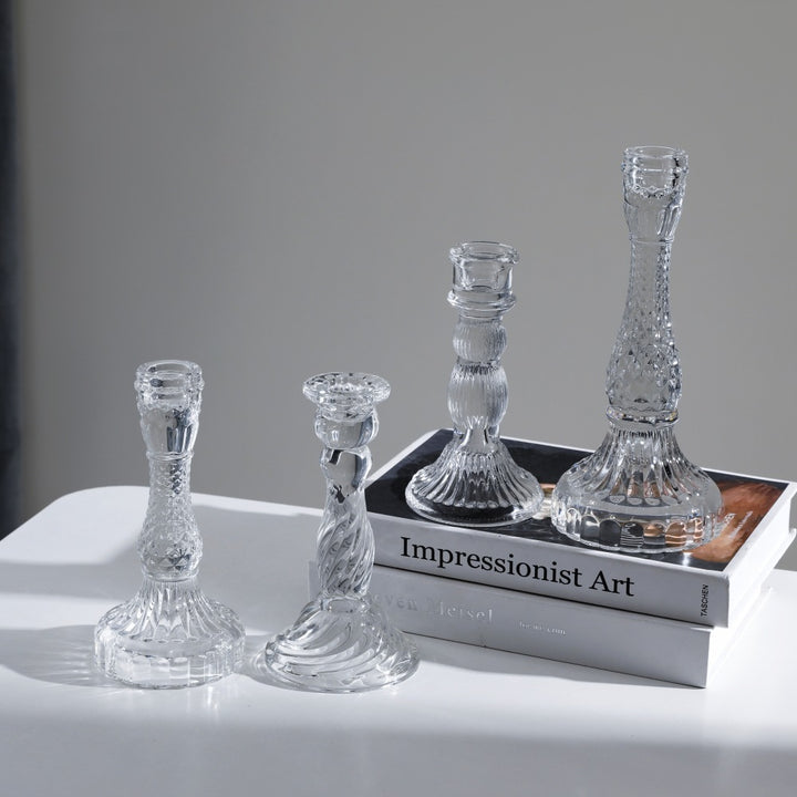 Hochgepresster Glas-Dekor-Kerzenständer Karnz