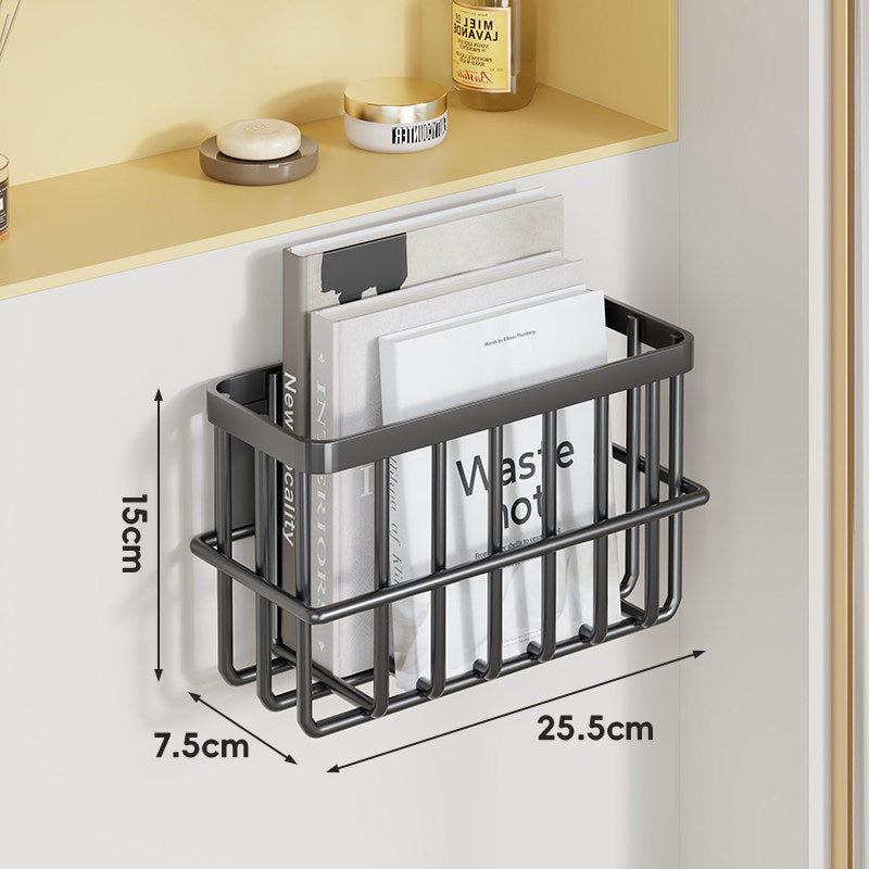 Schlank modular wandmontierter rostfreier Metallzeitschriften- und Dokumentenkorb
