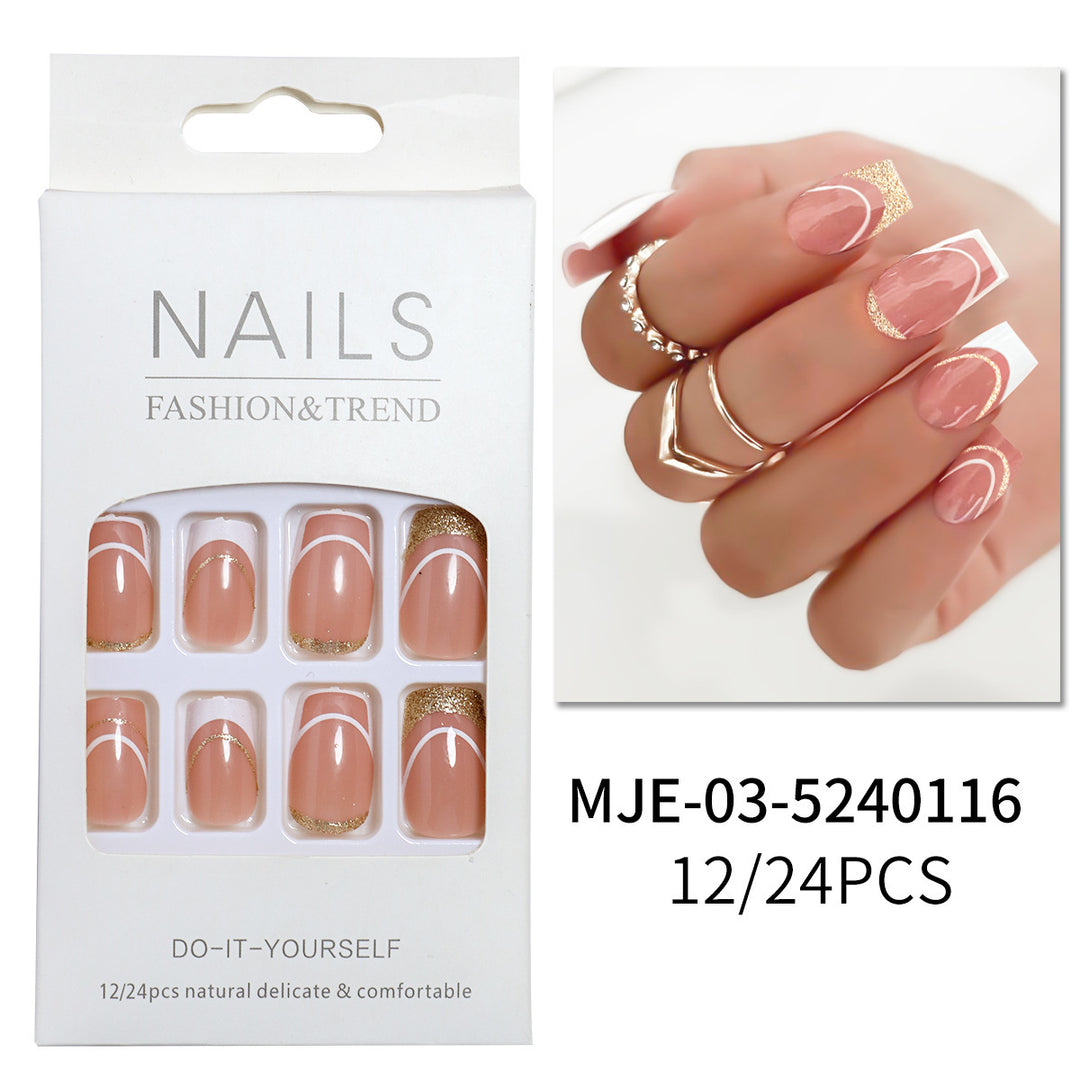 Elegantes französisches Tipp-Press-On-Nagelset Karnz 1787225130