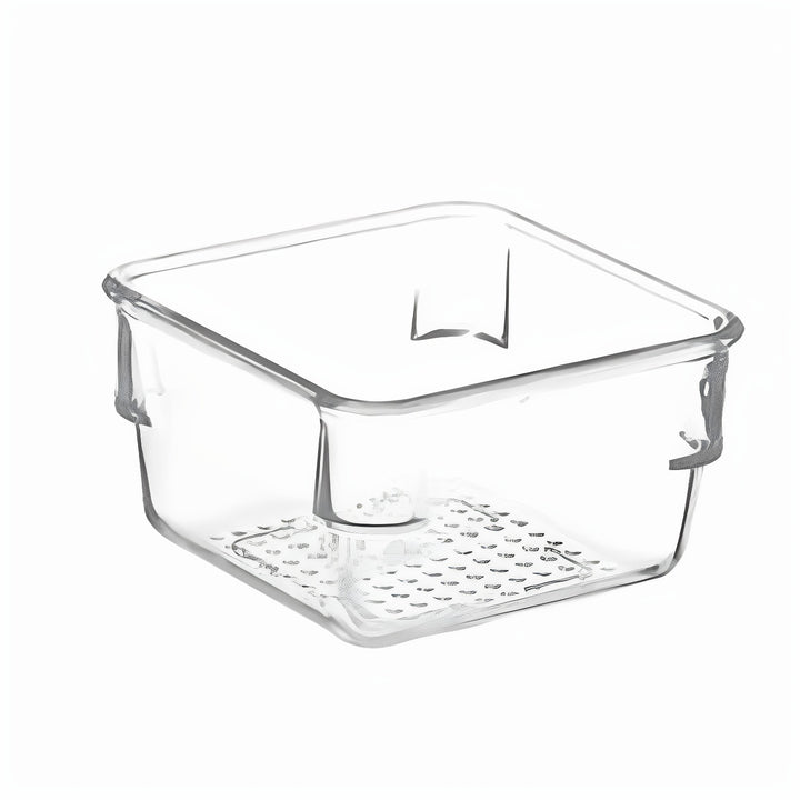 Transparente Kühlschrank-Türablage mit Riffelboden und Clipbefestigung