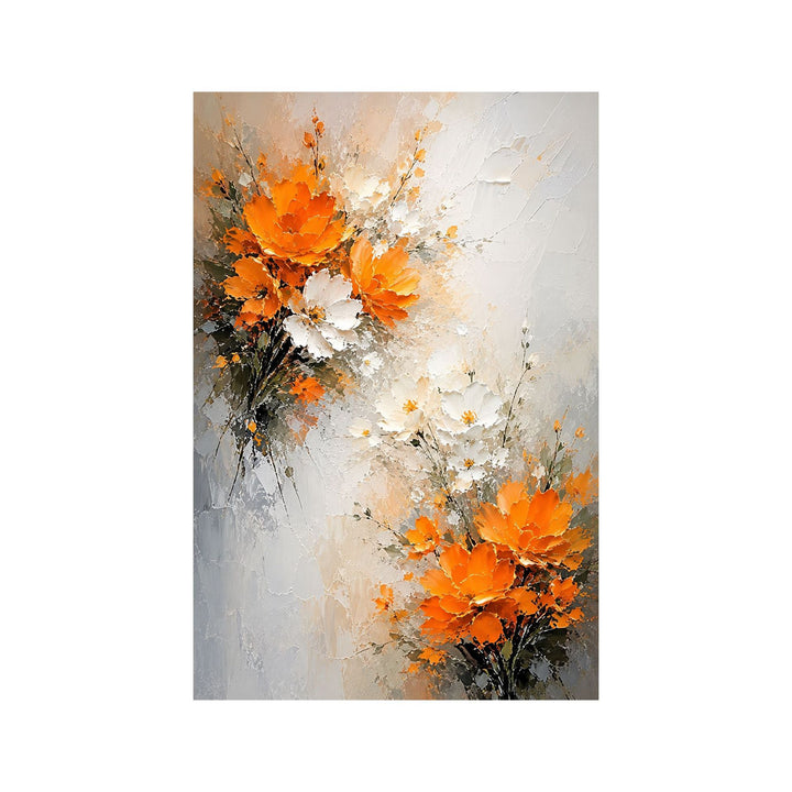 Texturiertes florales Ölgemälde auf Leinwand Kunst