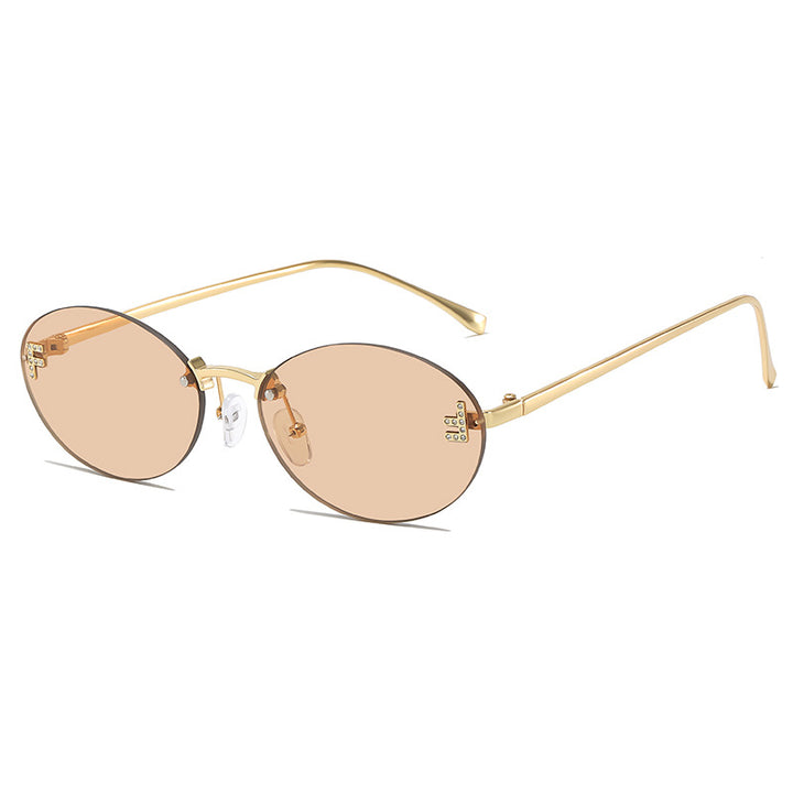 Elegante Metall-Oval-Sonnenbrille Karnz