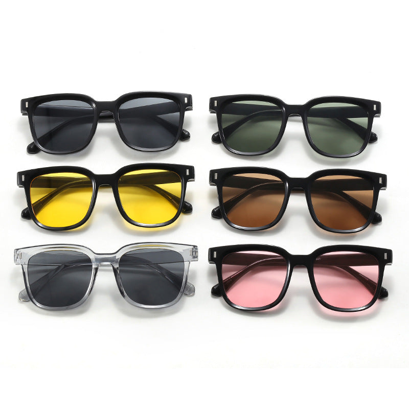 Damen Modische quadratische Sonnenbrille mit transparentem Rahmen Karnz