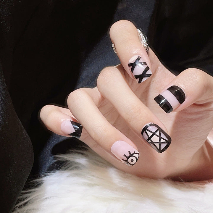 Künstlerisches Abstract Press-On Nagelset