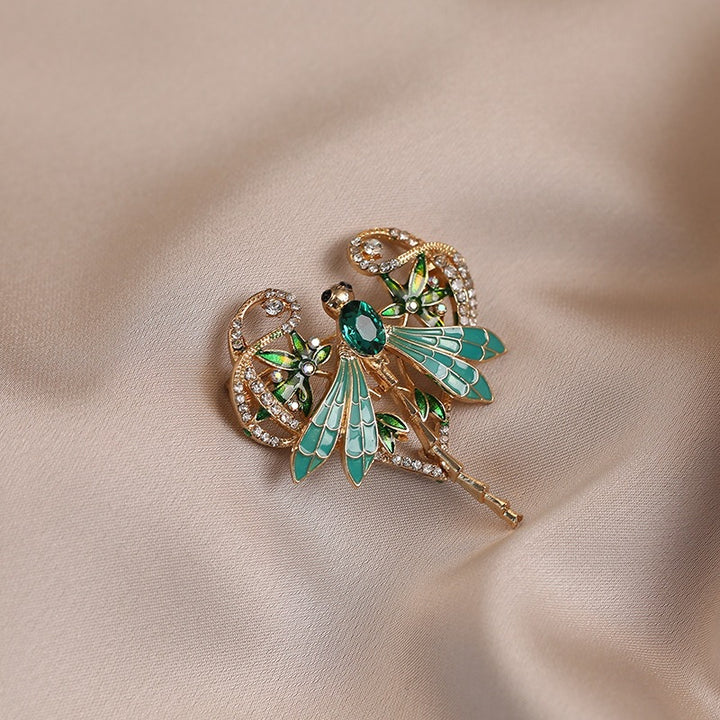 Exquisite Libellenbrosche mit Funkelnden Kristallen Karnz