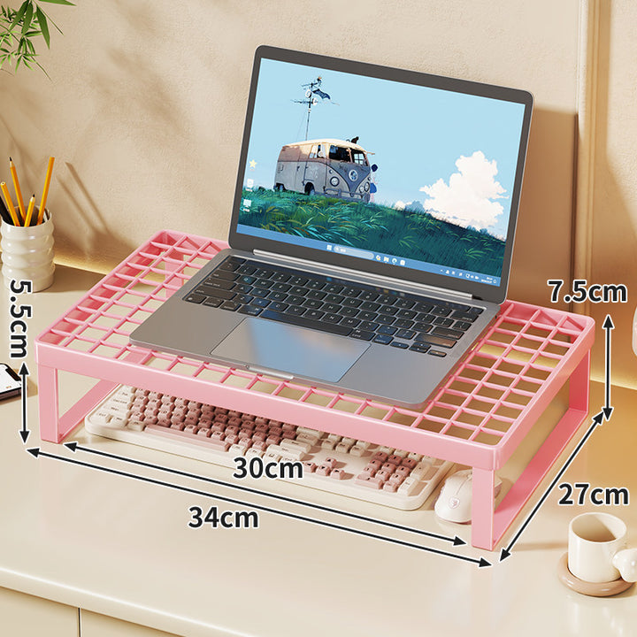 Erhöhter Mesh Laptop-Ständer mit Stauraum unter der Tastatur