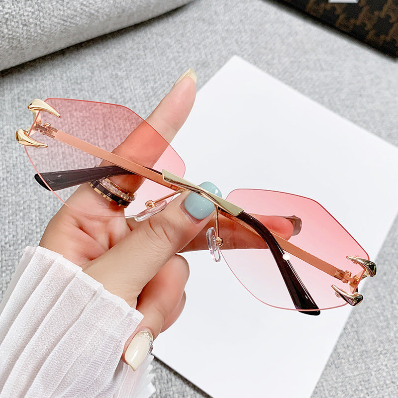 Damen geometrische Oversized-Sonnenbrille Karnz