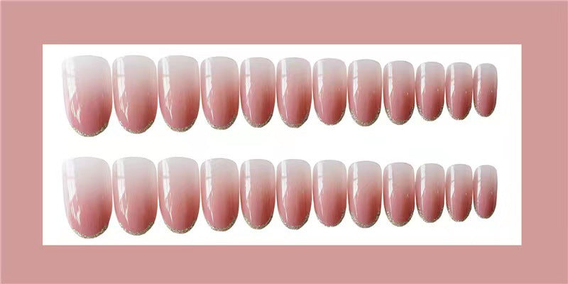 Elegante Ombre Französische Spitze Nagelverlängerungen Karnz