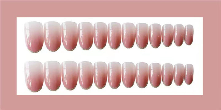 Elegante Ombre Französische Spitze Nagelverlängerungen Karnz